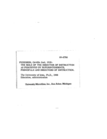 The role of the director of instruction as perceived by superintendents, principals and directors of instruction
