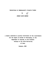 Conventions in Shakespeare's dramatic poetry