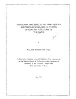 Studies on the effects of intravenous injections of colloids: effects on certain functions of the liver