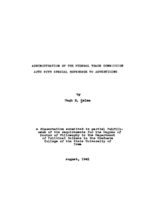 Administration of the Federal Trade Commission acts with special reference to advertising