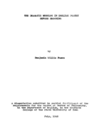 The dramatic monolog in English poetry before Browning