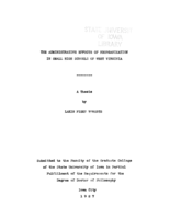 The administrative effects of reorganization in small high schools of West Virginia