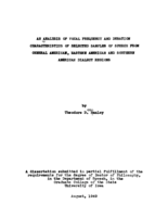 An analysis of vocal frequency and duration characteristics of selected samples of speech from general American, eastern American and southern American dialect regions