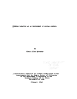 Federal taxation as an instrument of social control
