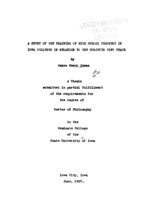 A study of the training of high school teachers in Iowa colleges in relation to the subjects they teach