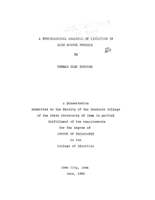 A psychological analysis of abilities in high school physics