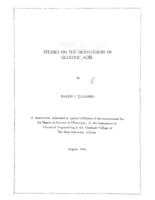 Studies on the biosynthesis of gluconic acid