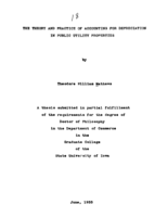 The theory and practice of accounting for depreciation in public utility properties