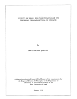Effects of high voltage discharge on thermal decomposition of ethane