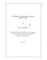Synthesis and behavior of certain mixed ethers