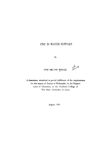 Zinc in water supplies