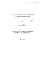 A study of the protein-lipid combinations in blood and body fluids