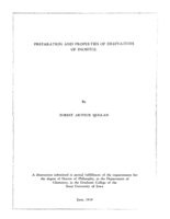 Preparation and properties of derivatives of inositol