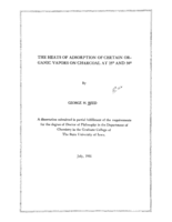 The heats of adsorption of certain organic vapors on charcoal at 25°