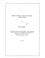 Orientation in certain benzene derivatives