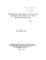 The effectiveness of large classes at the college level: an experimental study involving the size variable and the size-procedure variable