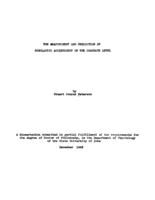 The measurement and prediction of scholastic achievement on the graduate level