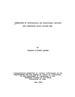 Correlates of occupational and educational decision and indecision among college men