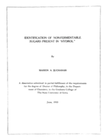 Identification of non-fermentable sugars present in hydrol