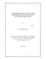 Electromotive force and free energy relationships in aqueous solutions of potassium ferrocyanide