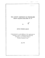 The activity coeffecients of percholoric acid in aqueous solution at 25°