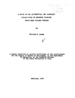 A study of the arithmetical and algebraic disabilities of students pursuing first year college physics