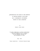 Considerations with regard to the mechanics of practice methods at the piano: and a comprehensive performance project in piano literature