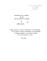 The United States of America and the post-war literature of France