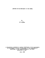Studies on the physiology of the cornea
