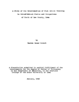 A study of the relationships of high school training to out-of-school status and ocupations of youth in Lee County Iowa