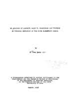 An analysis of concepts basic to curriculum construction in physical education in the upper elementary school