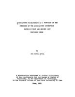 Associative facilitation as a function of the strength of the associative connection between first and second list response words