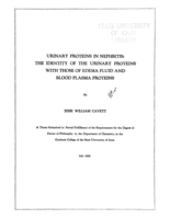 Urinary proteins in nephritis: The identity of the urinary proteins with those of edema fluid and blood plasma proteins