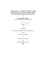 Miscibilities of certain tetrahalogen compounds of the fourth periodic group with anhydrous liquid suflur dioxide