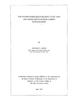 The systems iodine monochloride acetic acid and iodine monochloride carbon tetrachloride