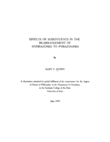 Effects of substituents in the rearrangement of hydrazones to pyrazolines