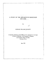 A study of the diffusion of molecules and ions