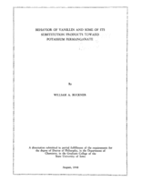 Behavior of vanillin and some of it's substitution products toward potassium permanganate