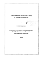 The adsorption of certain vapors by activated charcoal