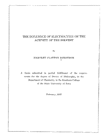 The influence of electrolytes on the activity of the solvent
