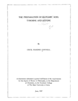 The preparation of glutamic acid, tyrosine and leucine