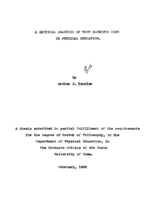 A critical analysis of test elements used in physical education