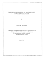 The use of bentonite as a coagulant in water treatment
