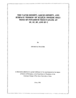 The vapor density, liquid density, and surface tension of sulfur dioxide solutions of potassium thiocyanate at 10°. 15°, 20°, and 25°C