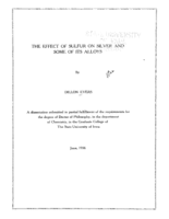 The effect of sulfur on silver and some of its alloys