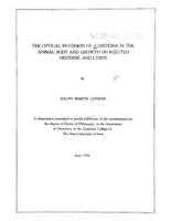 The optical inversion of d-histidine in the animal body and growth on injected histidine and lysine