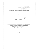 Studies in tryptophane metabolism