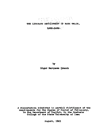 The literary development of Mark Twain, 1852-1865