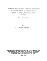 A critical analysis of the nature and effectiveness of publicity methods and materials for the control of venereal disease in a negro community Parts II and III: Continuation of thesis (M.A.) submitted in 1945