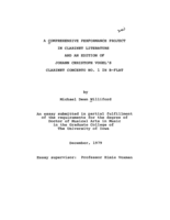 A comprehensive performance project in clarinet literature and an edition of Johann Christoph Vogel's Clarinet concerto no. 1 in B-flat